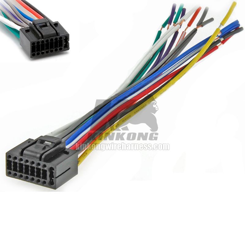 16-PIN CAR AUDIO WIRE HARNESS, POWER PLUG, BACK CLIP. for JVC. GETWIREDUSA RP2.