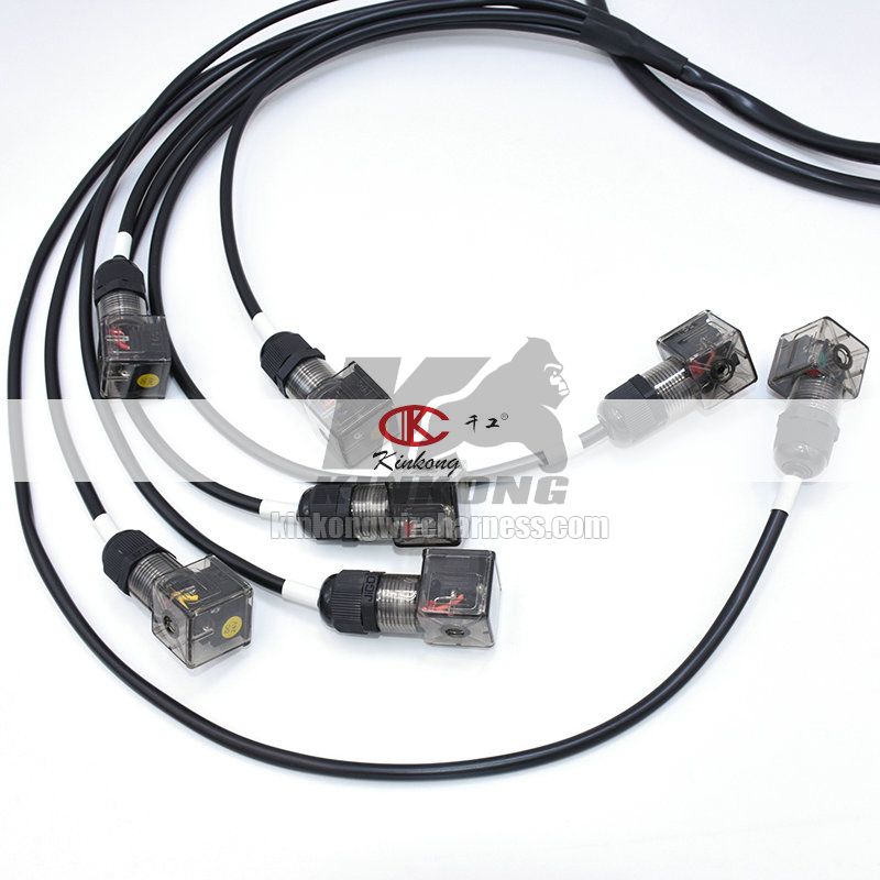 Custom made hydraulic solenoid valve wiring harness