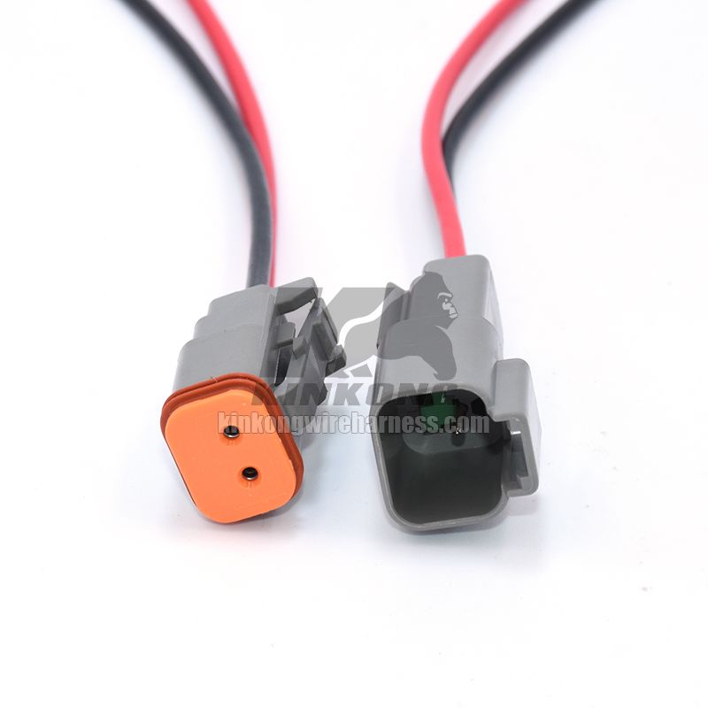 Custom Assembly Deutsch DT 2-pin Male and Femal Pigtail Kit For Truck LED Light Bar Work Light WB204