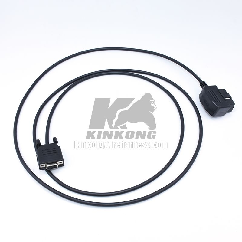 Black DB9 (Female) to Black OBD (Male)  custom extension harness WB822