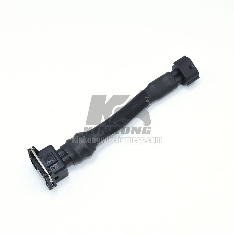 2-hole female Engine connector to male custom wire harness with heatshrink WB1017