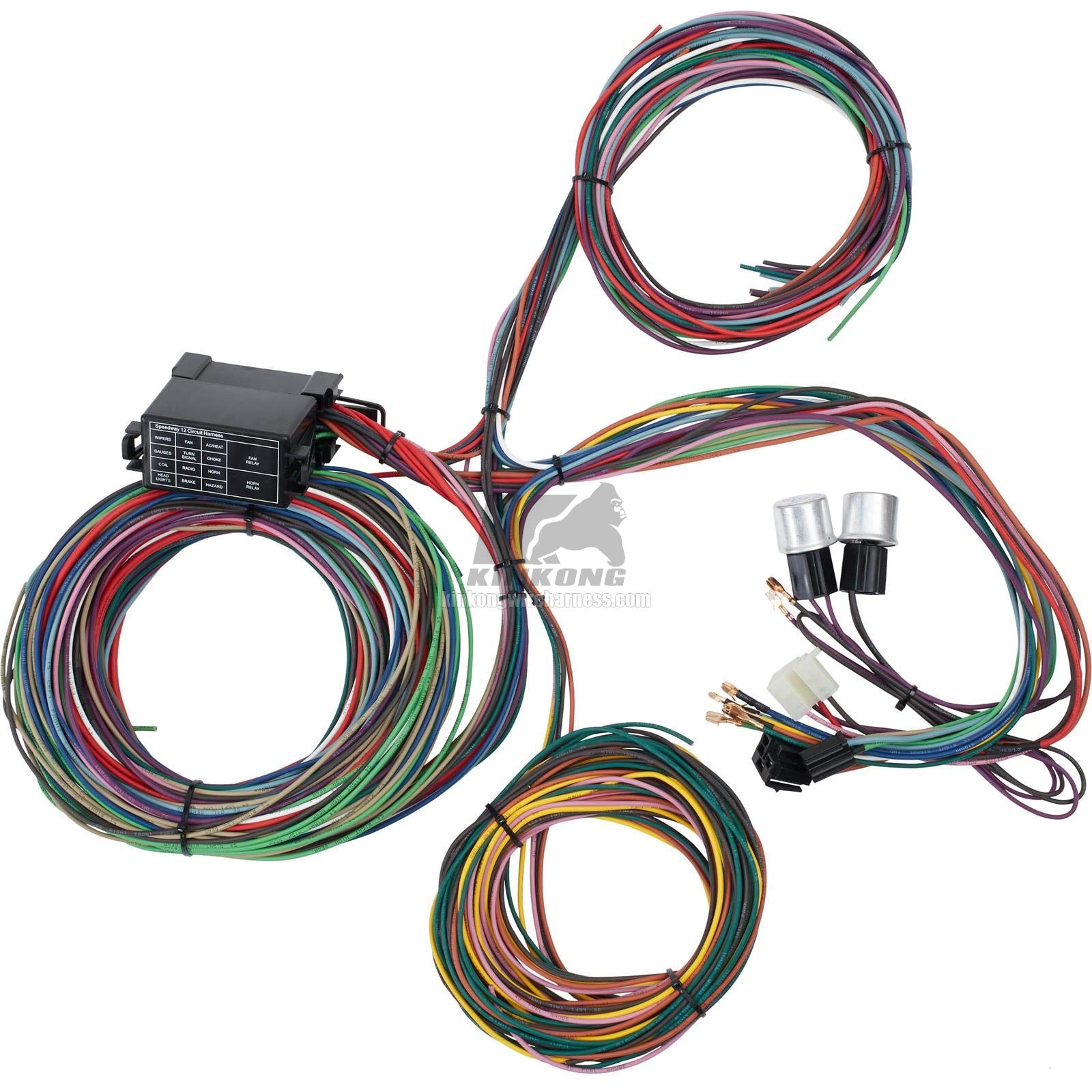 What is an automotive wiring harness? Automotive wiring harness is defined as an assembly of wires, terminals, and connectors that run throughout the vehicle to transmit information and electric power.