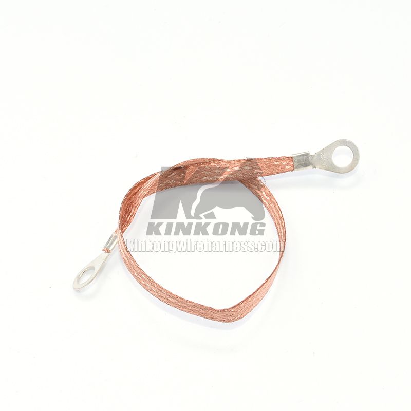 Custom made copper braided ground strap