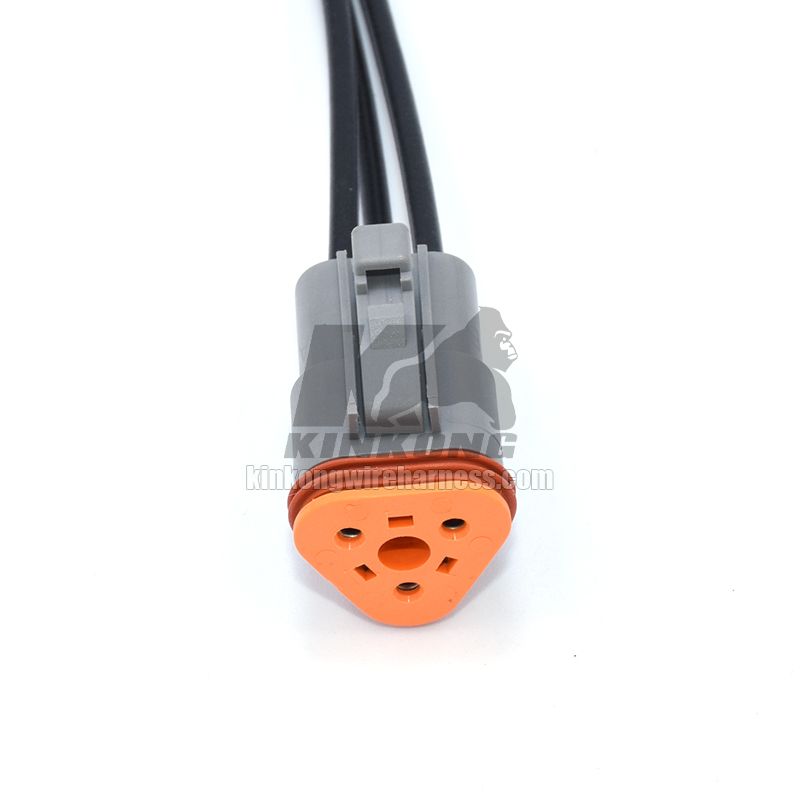 Kinkong custom 3 way Deutsch female connector pigtail wire harness DT06-3S