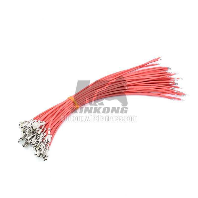 Kinkong custom flying lead wire harness with terminal and tin-plated strip Orange