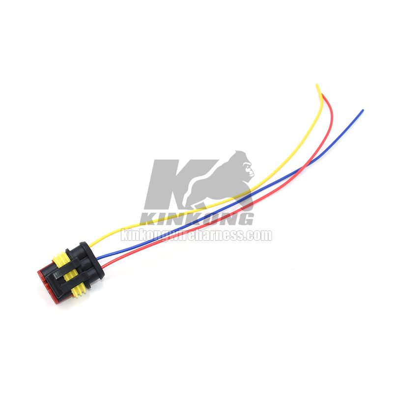 Kinkong custom 3-way Tyco AMP 282087-1 pigtail wire harness