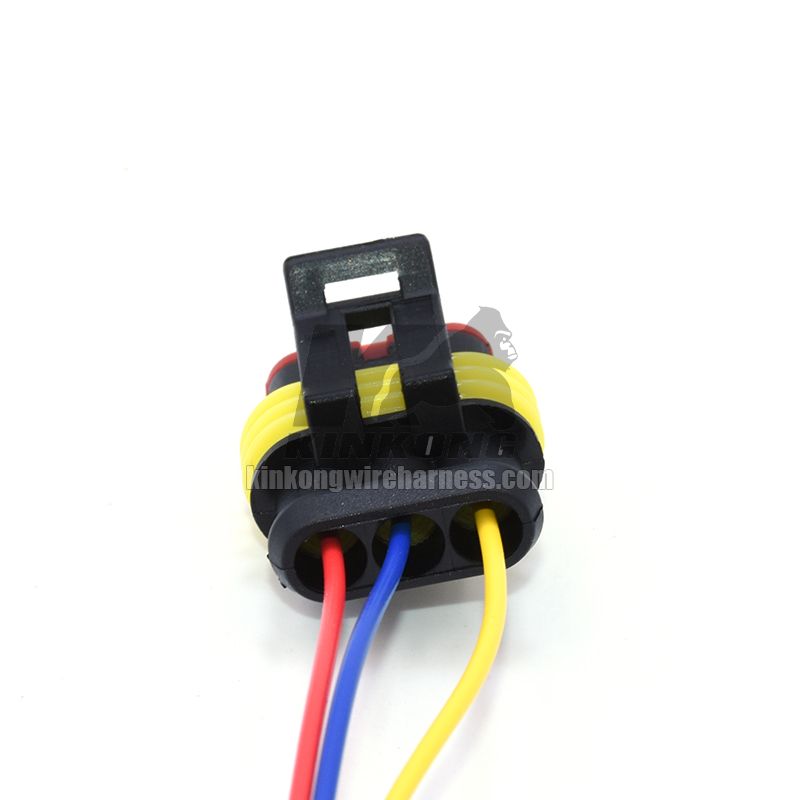 Kinkong custom 3-way Tyco AMP 282087-1 pigtail wire harness