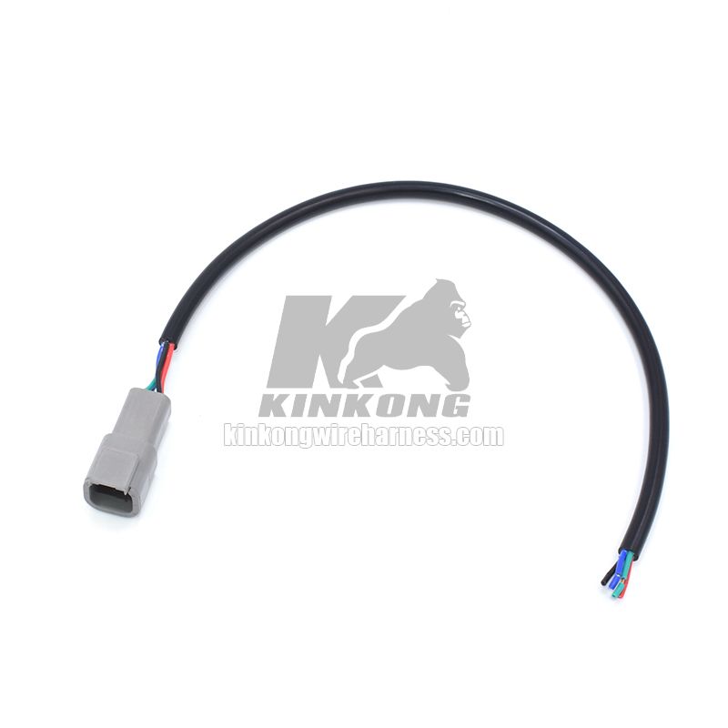 Kinkong custom DTM04-4P DEUTSCH DTM 4 Way Gray Receptacle Pigtail wiring harness