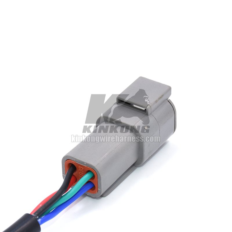 Kinkong custom DTM04-4P DEUTSCH DTM 4 Way Gray Receptacle Pigtail wiring harness