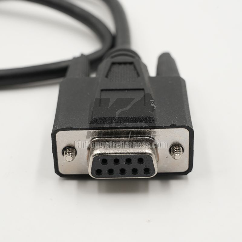 Custom RS232 DB9 Female wire harness pigtail for Serial Communication