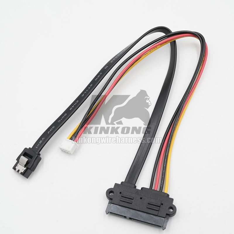 Custom Sata 7+15 22 Pin SATA to 4 Pin IDE Power Molex XH + Sata Power DATA Connector Wire Harness
