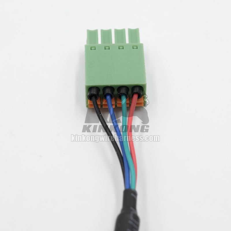 Kinkong 15EDGK-5.08-4P 22AWG Shielded Xtension Cable with JST 4 pins Automotive wire harness