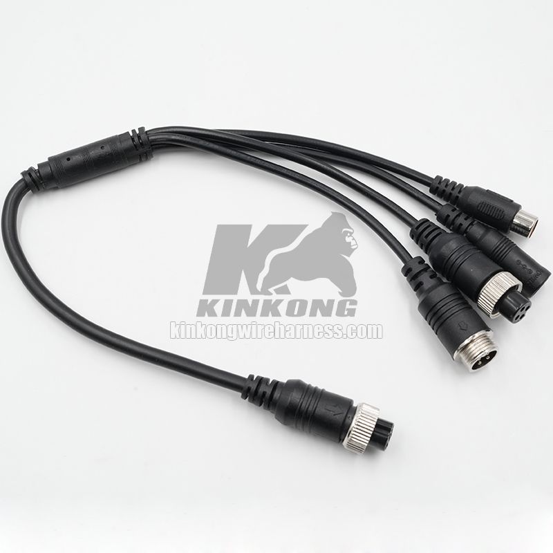 Kinkong Custom GX12 Cable Connectors 2pin 3pin 4pin Joint Extension Cable Plug Male And Female M12 5pin 6pin Black