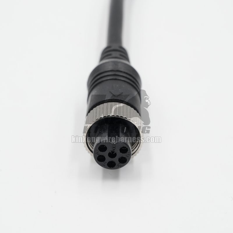 Kinkong Custom GX12 Cable Connectors 2pin 3pin 4pin Joint Extension Cable Plug Male And Female M12 5pin 6pin Black