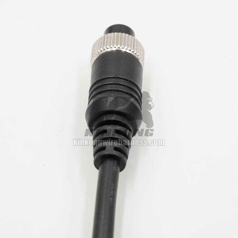 Kinkong Custom GX12 Cable Connectors 2pin 3pin 4pin Joint Extension Cable Plug Male And Female M12 5pin 6pin Black