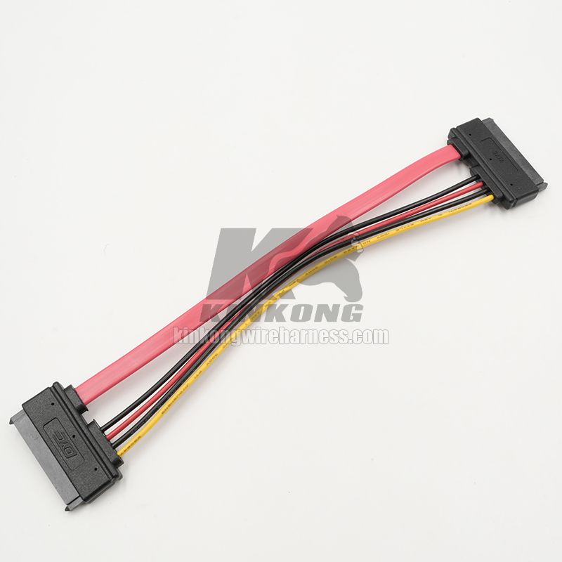 Kinkong customize SATA 7+15 Pin Female to Female 17cm Extension Connector for Desktop Laptop CD-ROM Hard Disk Drive
