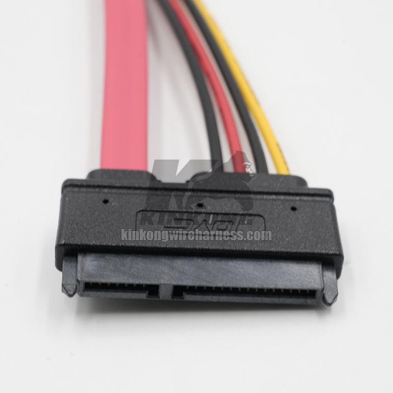 Kinkong customize SATA 7+15 Pin Female to Female 17cm Extension Connector for Desktop Laptop CD-ROM Hard Disk Drive