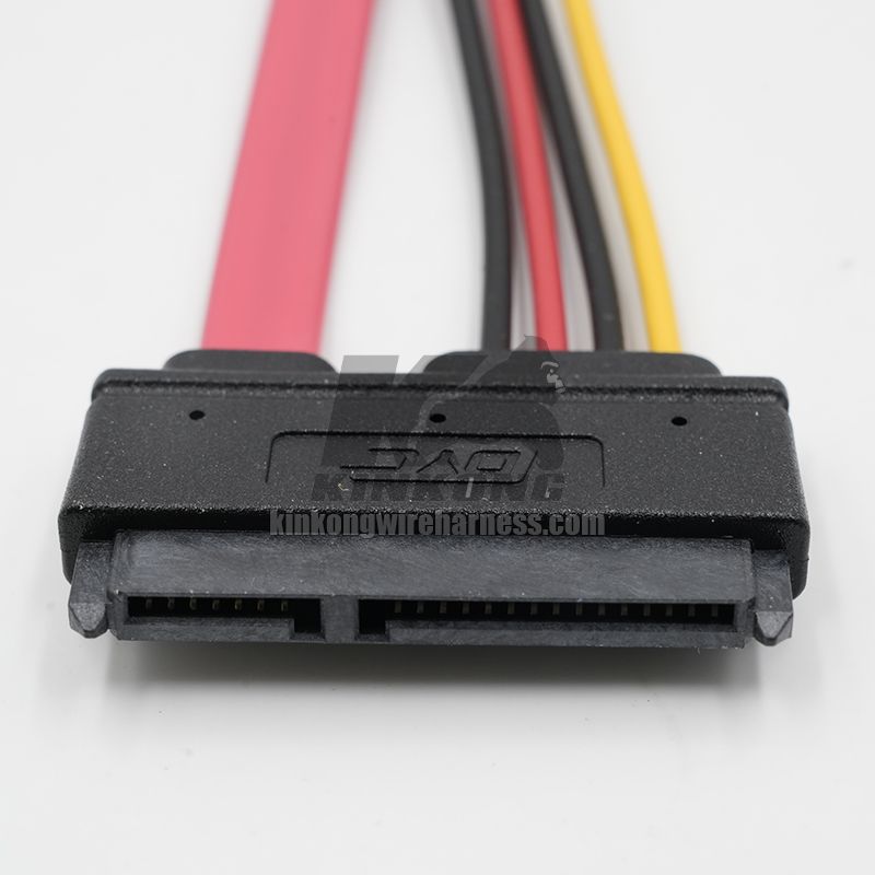 Kinkong customize SATA 7+15 Pin Female to Female 17cm Extension Connector for Desktop Laptop CD-ROM Hard Disk Drive